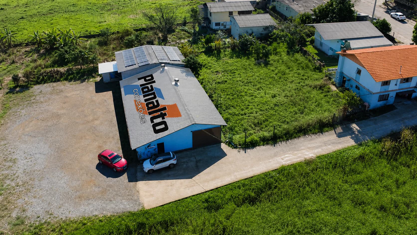 Vista aérea da fábrica da Planalto Conexões em Serafina Corrêa